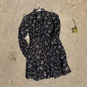 Trixxi Black Floral Long Sleeve Dress